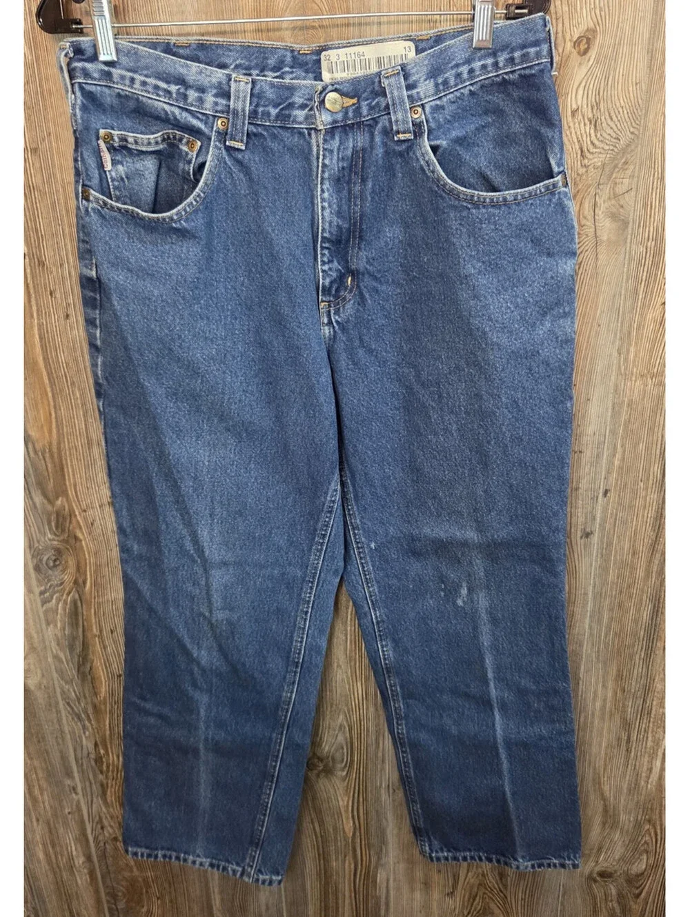 Carhartt 381-83 Denim Blue Jeans Size 32x28 Relaxed Fit Straight Leg Workwear